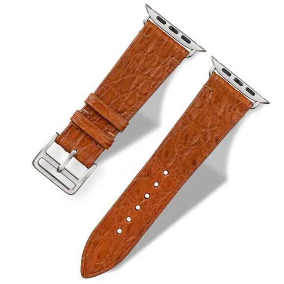 Orange Genuine Alligator Watch Strap – Premium Exotic Skin